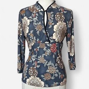 Celine Blue Floral Women's Blouse